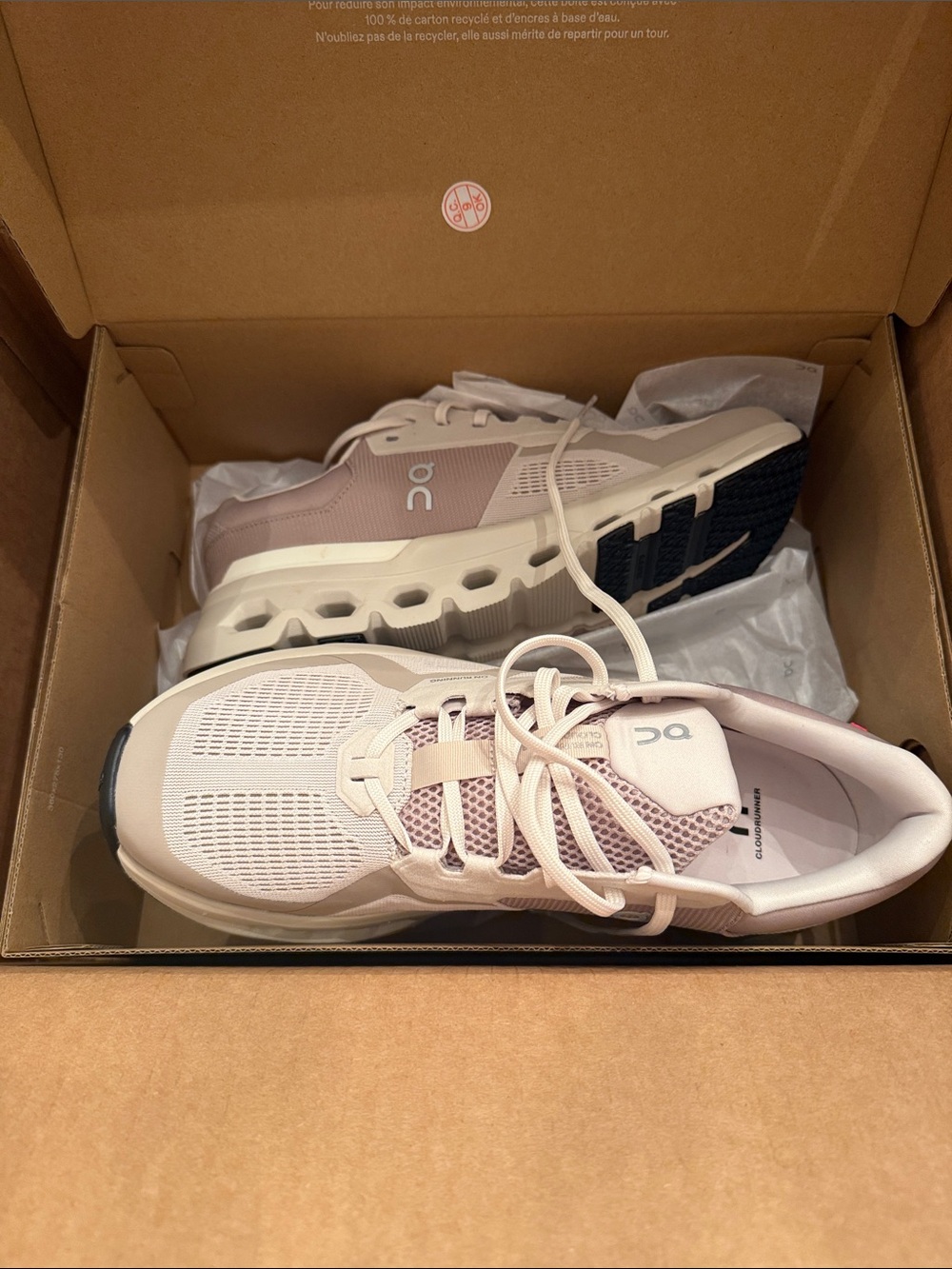 New 10.5 men’s never worn in boxOn Running Cloudnova Sneakers in white and beige